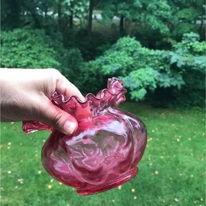 Vintage Cranberry Fenton Vase